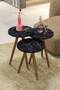 Ellipse Wooden Zigon Centre Coffee Table Set