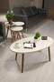 Ellipse Wooden Zigon Centre Coffee Table Set