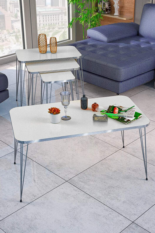 Square Silver Wire Coffee Table Set Square Silver Wire Coffee Table Set