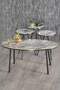 Black Metal Double Gold Coffee Table Set Ellipse