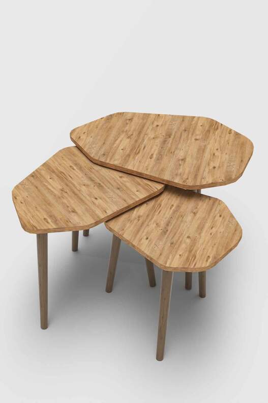 Trio 3 Wooden Zigon Coffee Table Trio 3 Wooden Zigon Coffee Table