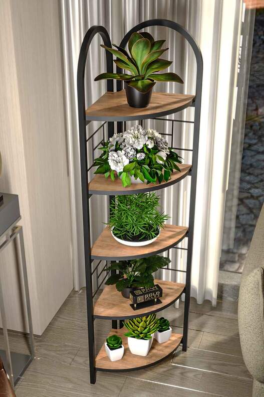 Bohemian Corner Flower Bed with 5 Shelves