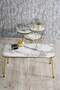 Gold Metal Double Gold Coffee Table Set Square