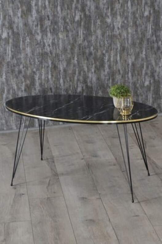 Black Wire Double Gold Centre Coffee Table Ellipse Black Wire Double Gold Centre Coffee Table Ellipse