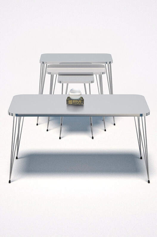 Square Silver Wire Coffee Table Set Square Silver Wire Coffee Table Set