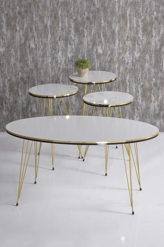 Gold Wire Double Gold Coffee Table Set Ellipse Gold Wire Double Gold Coffee Table Set Ellipse