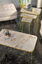 Square Gold Wire Coffee Table Set