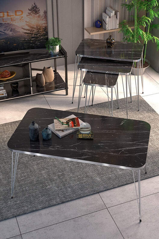 Square Silver Wire Coffee Table Set Square Silver Wire Coffee Table Set