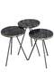 Black Metal Double Gold Coffee Table Set Square