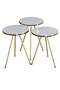 Gold Metal Double Gold Zigon Coffee Table