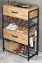 Wood-Metal 4 Shelf 2 Door Shoe Rack