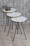 Black Metal Double Gold Coffee Table Set Square