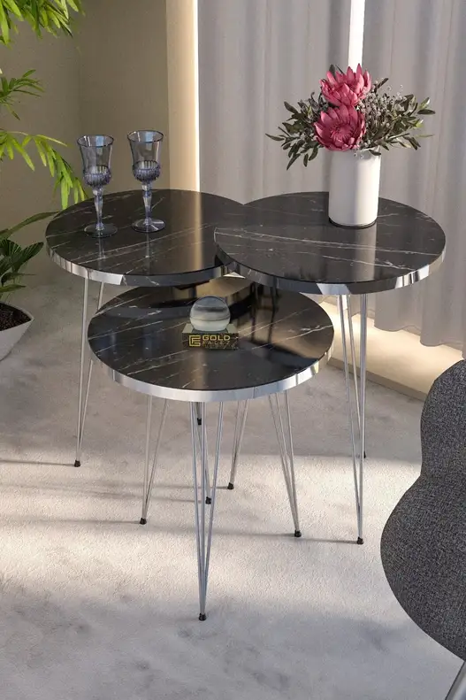 Silver Wire Coffee Table Set Ellipse Silver Wire Coffee Table Set Ellipse