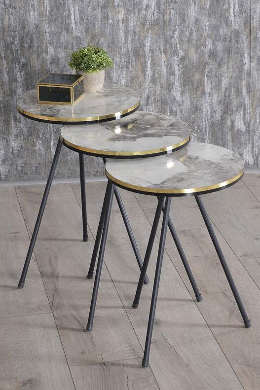 Black Metal Double Gold Coffee Table Set Ellipse Black Metal Double Gold Coffee Table Set Ellipse