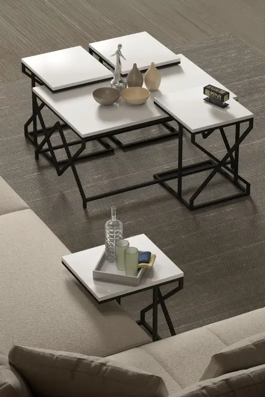 V Lux 5 Piece Center and Zigon Coffee Table Set V Lux 5 Piece Center and Zigon Coffee Table Set