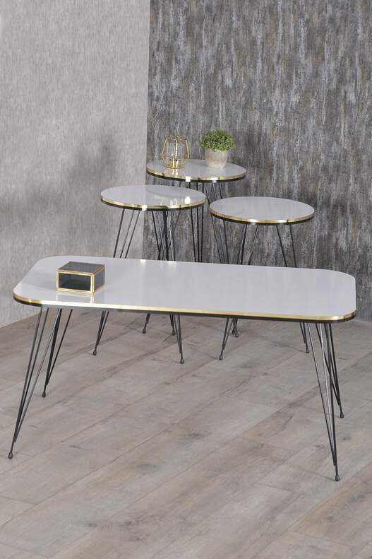 Black Wire Double Gold Coffee Table Set Square Black Wire Double Gold Coffee Table Set Square