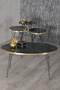 Black Wire Gold Coffee Table Set Ellipse