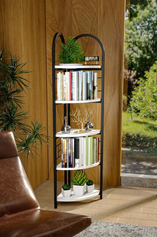 Bohemian Corner Bookcase with 5 Shelves Bohemian Corner Bookcase with 5 Shelves