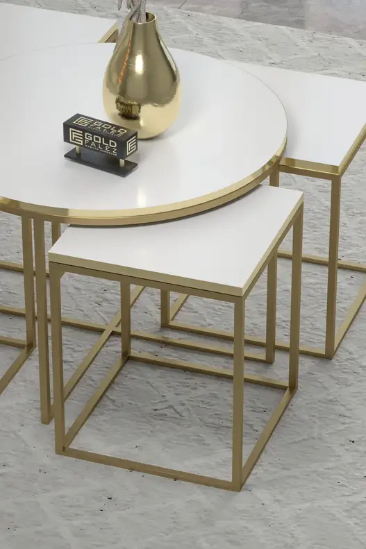 Oval Lux 5'li Orta ve Zigon Sehpa Seti