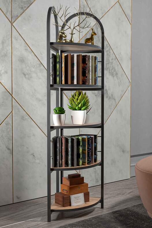 Bohemian Corner Bookcase with 5 Shelves Bohemian Corner Bookcase with 5 Shelves