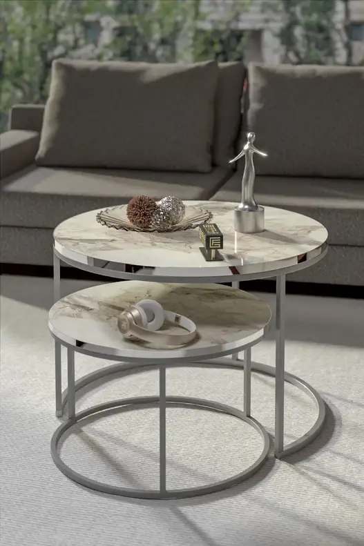 Coffee Table Double Silver Luxury Special Coffee Table Double Silver Luxury Special
