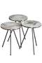 Black Metal Double Gold Coffee Table Set Square