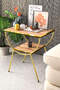 Double Strip Metal Side Table Bedside Table