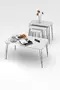Square Silver Black Wire Coffee Table Set