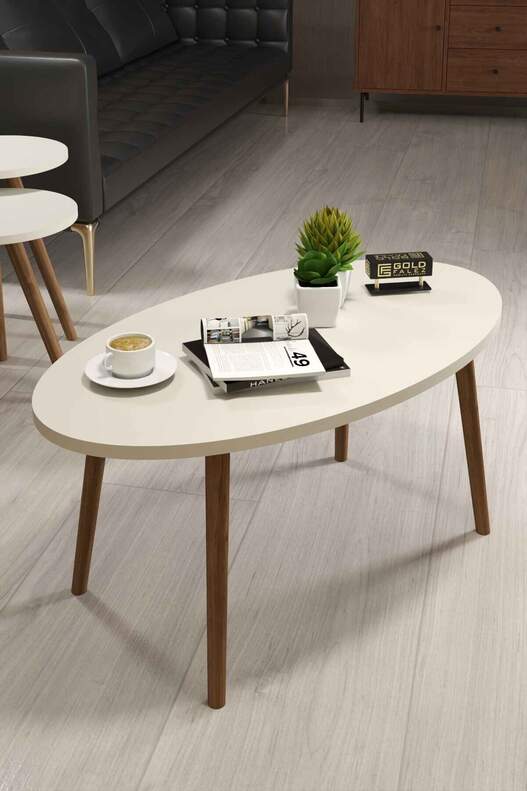 Ellipse Wooden Zigon Centre Coffee Table Set Ellipse Wooden Zigon Centre Coffee Table Set