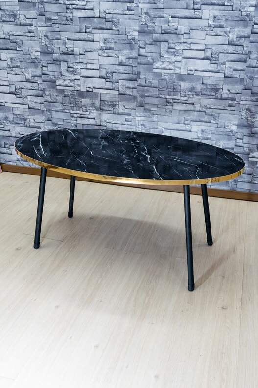 Black Metal Gold Centre Coffee Table Ellipse Black Metal Gold Centre Coffee Table Ellipse