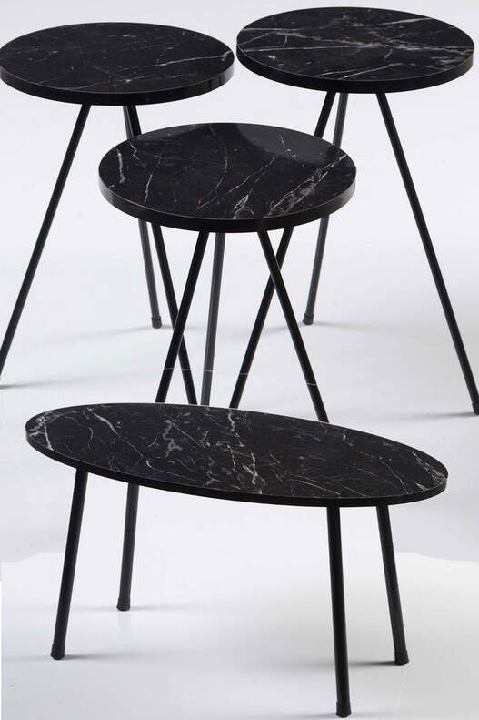 Black Metal Coffee Table Set Ellipse Black Metal Coffee Table Set Ellipse