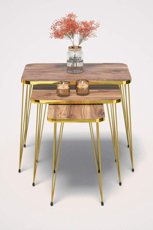 Square Gold Wire Coffee Table Set Square Gold Wire Coffee Table Set