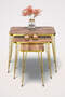 Square Gold Wire Coffee Table Set