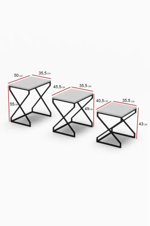 V Lux 3 Piece Zigon Coffee Table