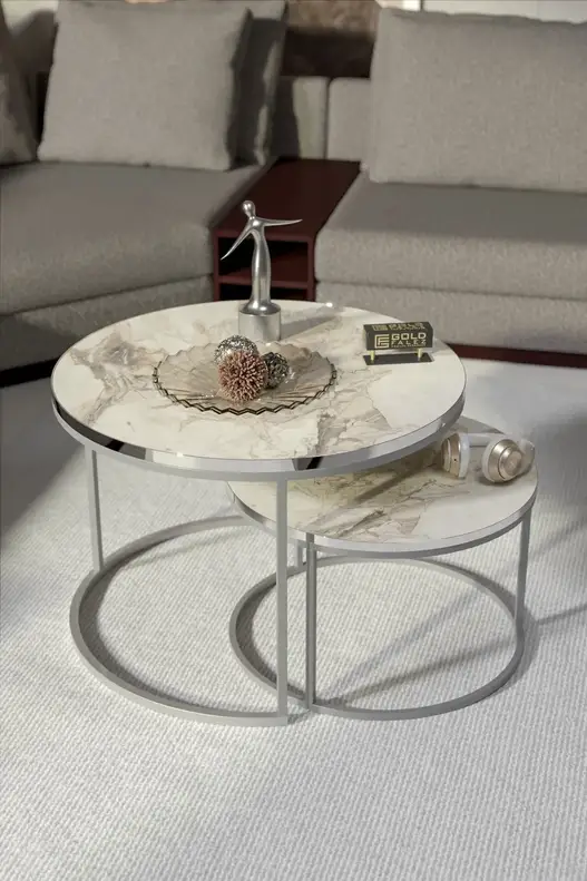 Coffee Table Double Silver Luxury Special Coffee Table Double Silver Luxury Special