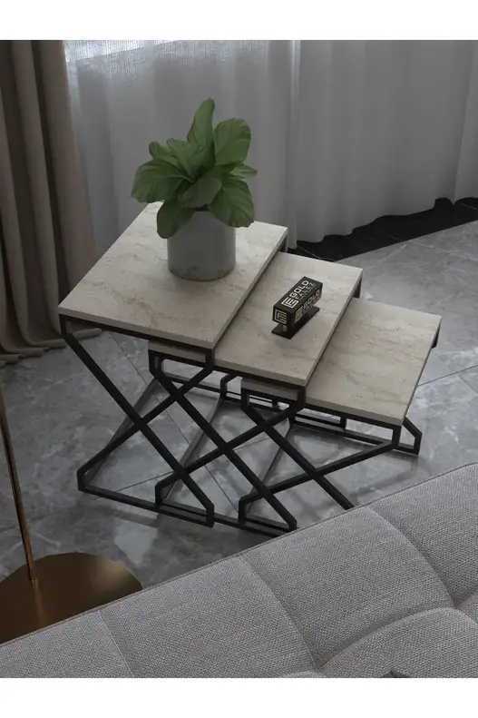 V Lux 3 Piece Zigon Coffee Table