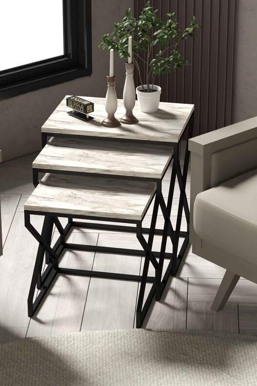 V Lux 3 Piece Zigon Coffee Table