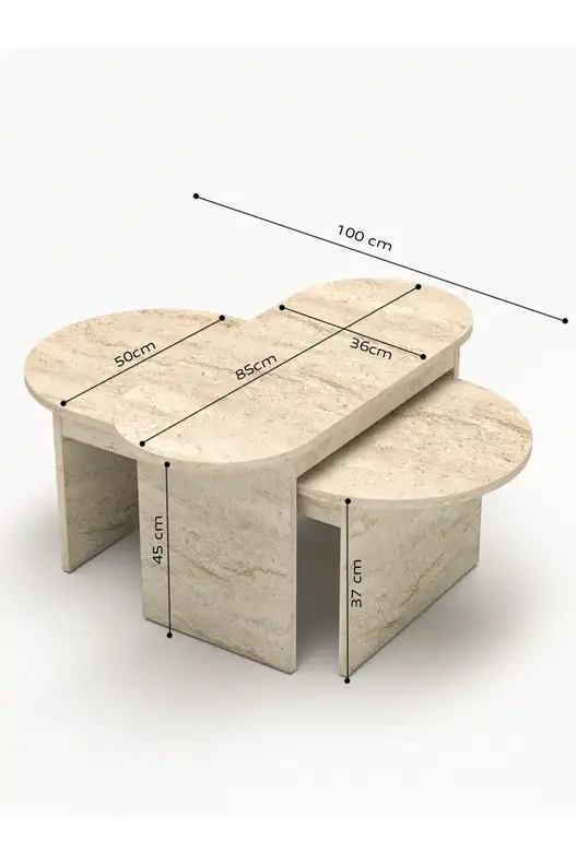 Setro 2 Piece Middle Coffee Table