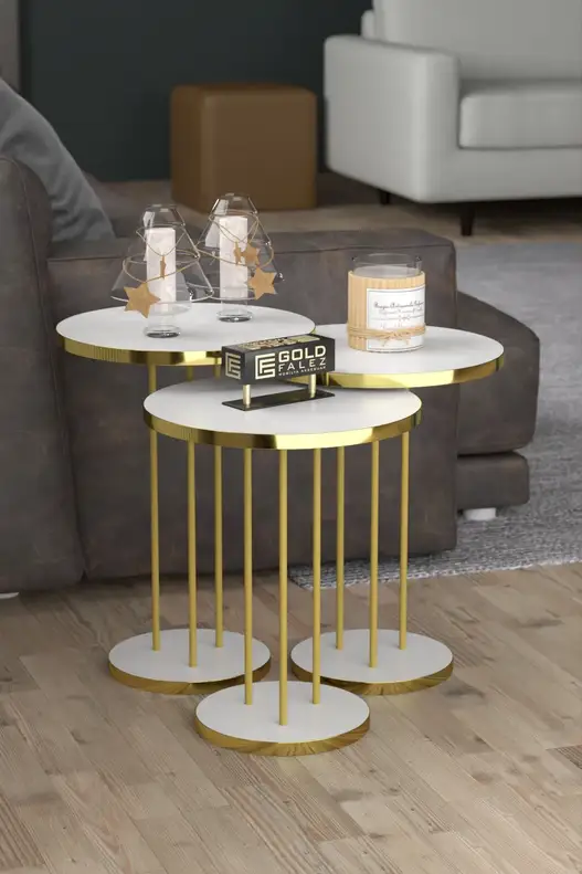 Coffee Table and Zigon Coffee Table Terra Set Gold Coffee Table and Zigon Coffee Table Terra Set Gold