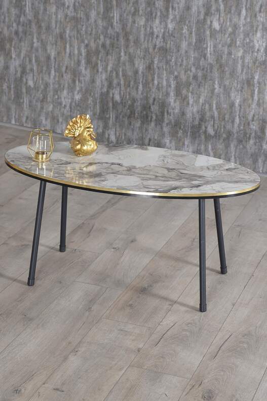 Black Metal Double Gold Centre Coffee Table Ellipse Black Metal Double Gold Centre Coffee Table Ellipse