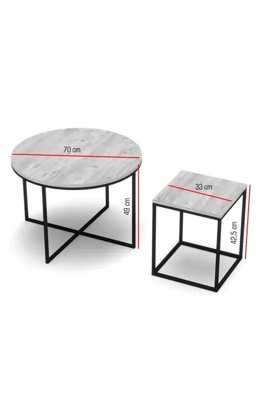 Oval Lux 5'li Orta ve Zigon Sehpa Seti