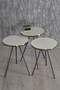 Black Metal Double Gold Coffee Table Set Square