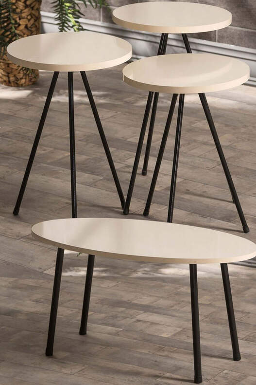 Black Metal Coffee Table Set Ellipse Black Metal Coffee Table Set Ellipse