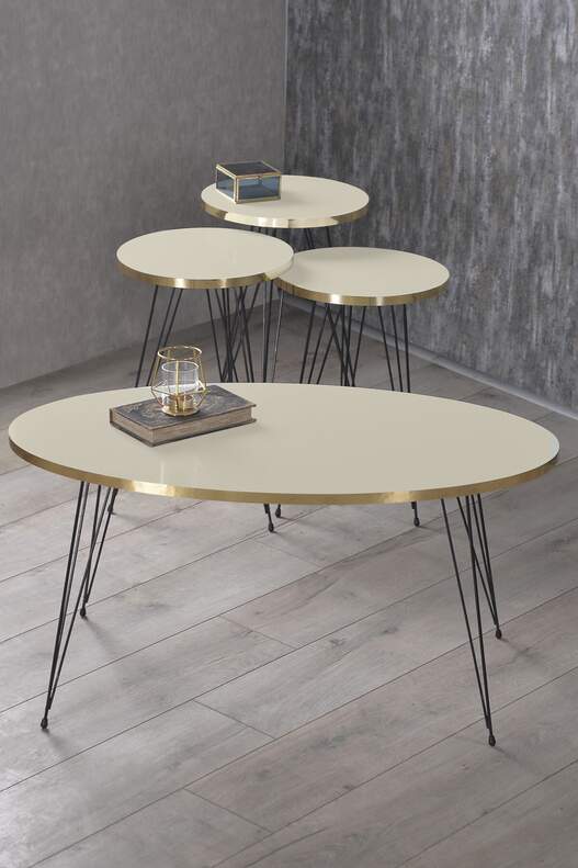 Black Wire Gold Coffee Table Set Ellipse Black Wire Gold Coffee Table Set Ellipse