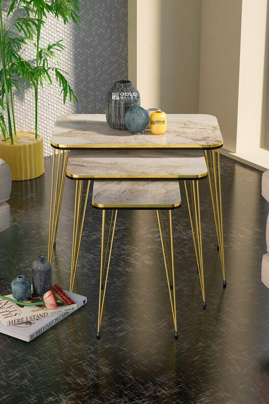 Gold Wire Double Gold Square Zigon Coffee Table Gold Wire Double Gold Square Zigon Coffee Table