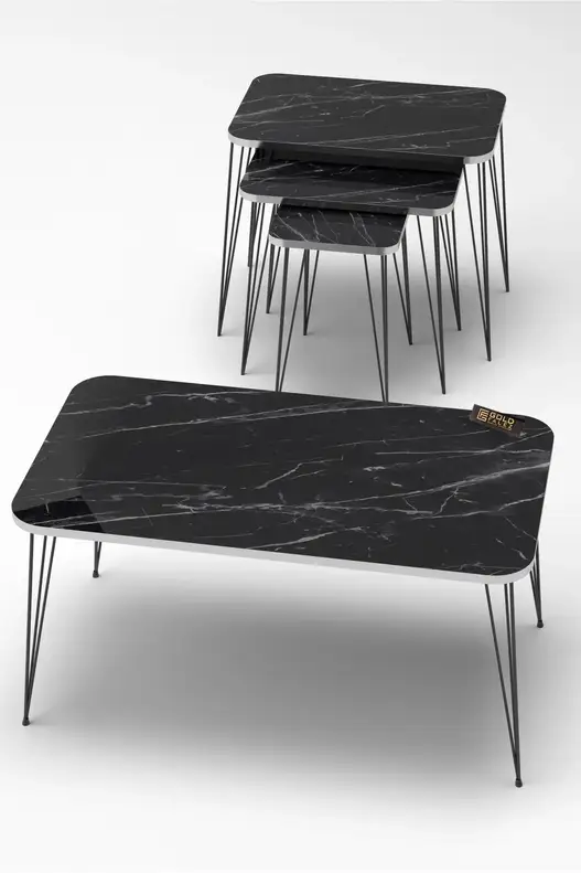 Square Silver Black Wire Coffee Table Set Square Silver Black Wire Coffee Table Set
