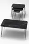 Square Silver Black Wire Coffee Table Set