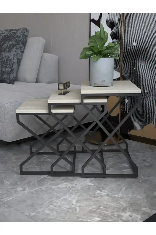 V Lux 3 Piece Zigon Coffee Table