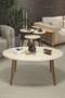 Ellipse Wooden Zigon Centre Coffee Table Set