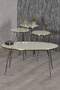 Black Wire Double Gold Coffee Table Set Ellipse